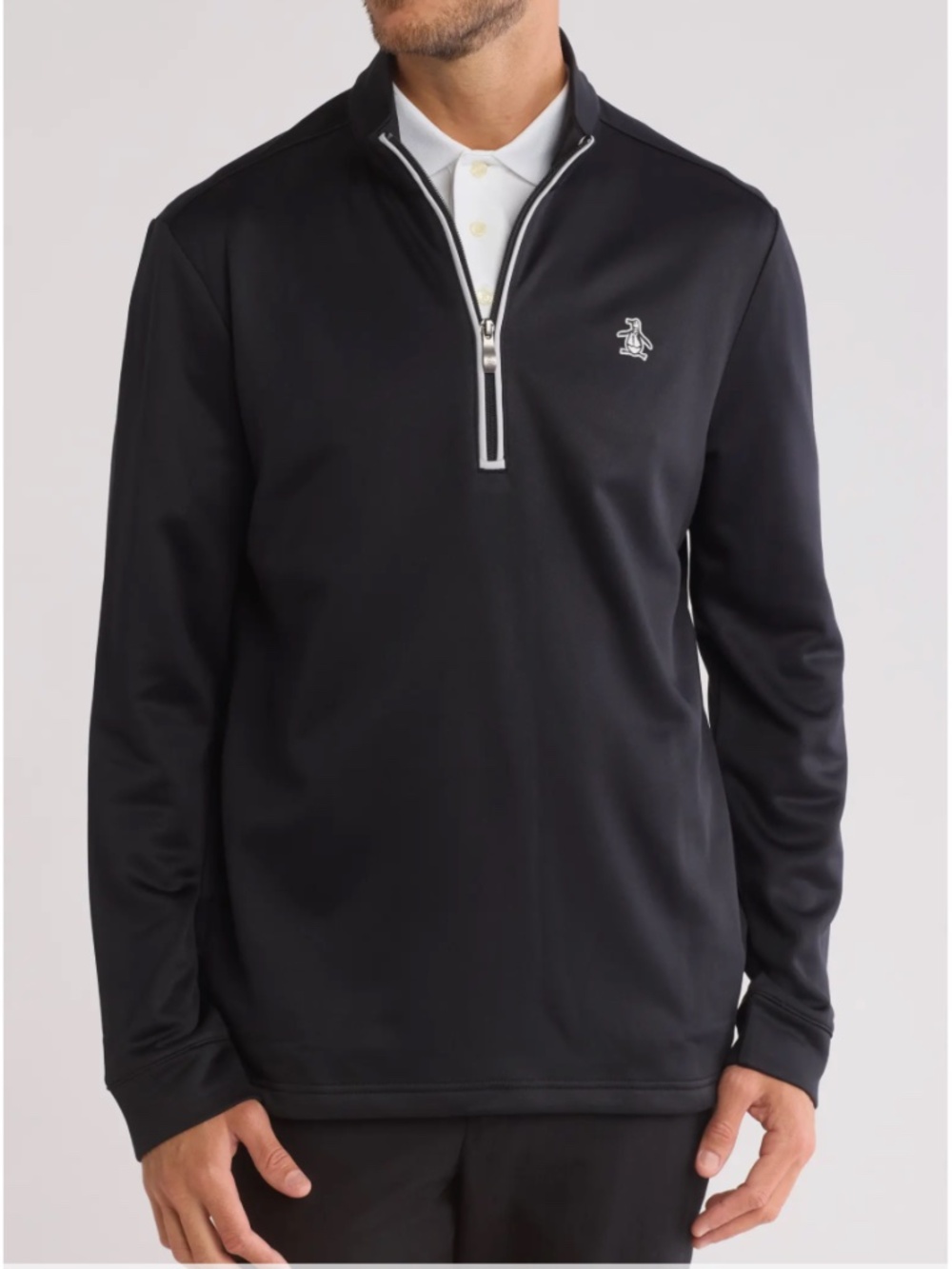 ORIGINAL PENGUIN GOLF - Long Sleeve Half-Zip Fleece Pullover